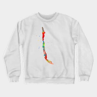 Chile Map Watercolor Painting Crewneck Sweatshirt